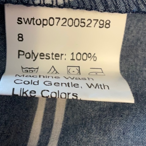 SHEIN Navy and White Striped Wrap Blouse - Picture 6 of 6